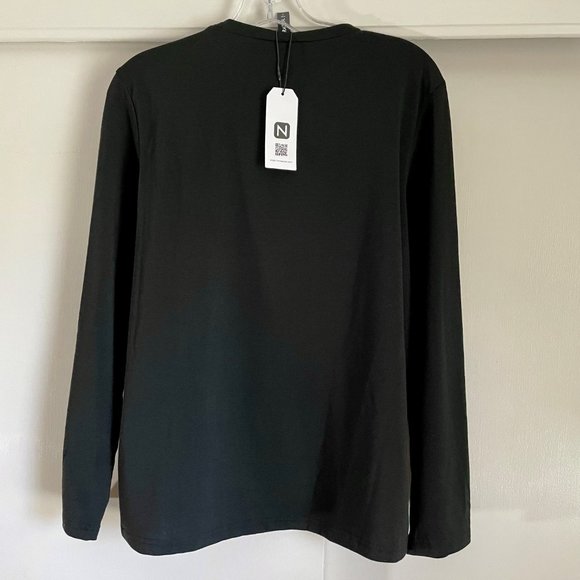 NoraCora Christmas Tree of Cats Print Top Size S Black Long Sleeve Crew Tee - Picture 5 of 7